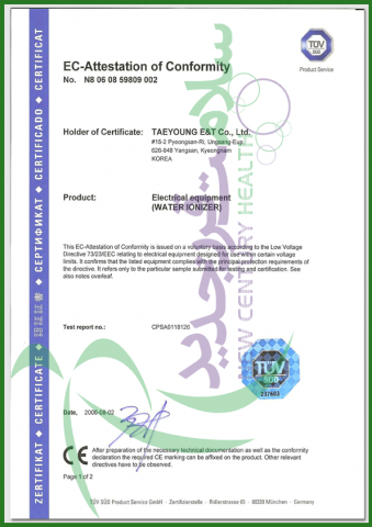 EC-Attestation of Conformity